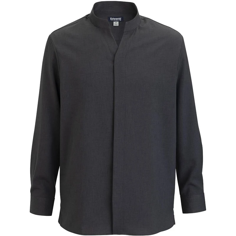 Edwards Flexbatiste Stand Up Collar Long Sleeve Mens Shirt Steel Grey / 2XL