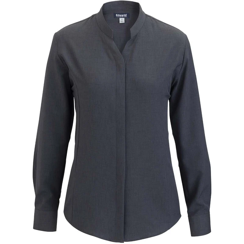 Edwards Flexbatiste Stand Up Collar Long Sleeve Women's Shirt Steel Grey / S