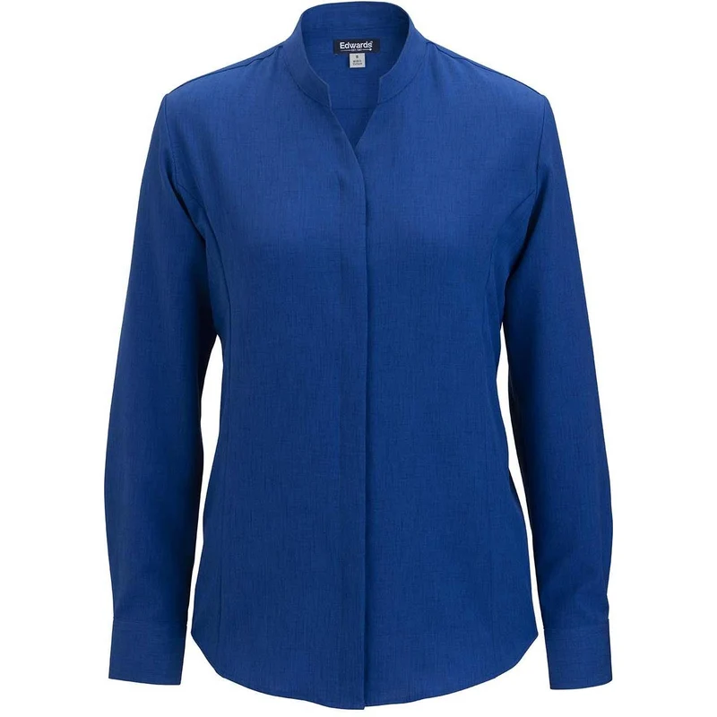 Edwards Flexbatiste Stand Up Collar Long Sleeve Women's Shirt Cobalt / S