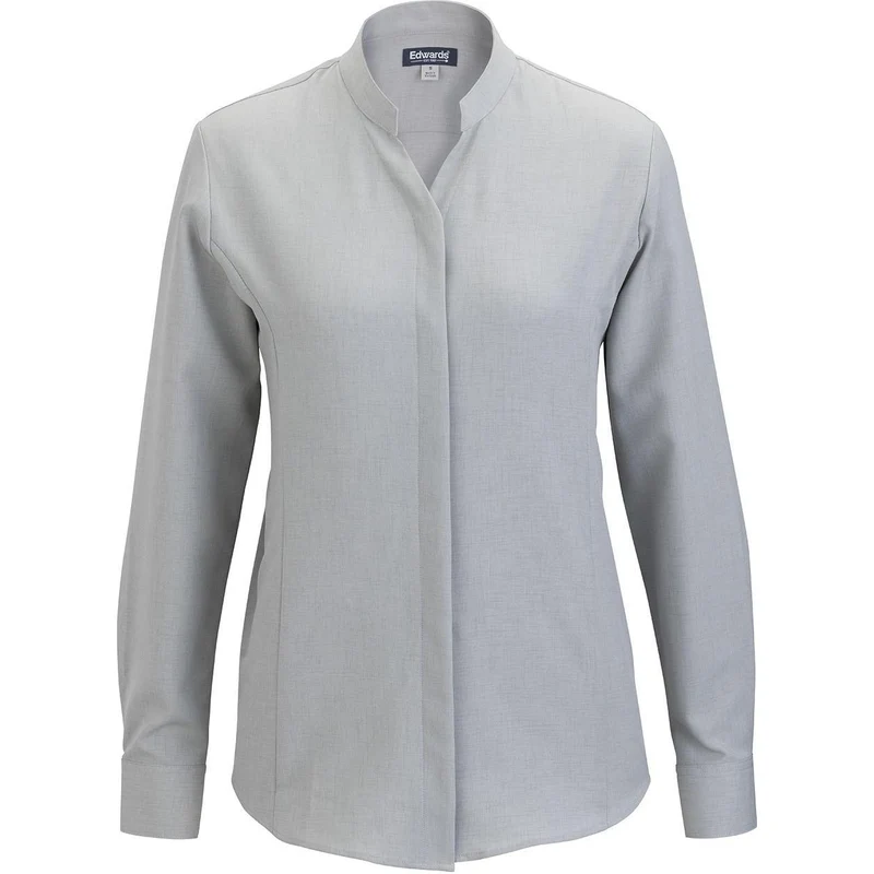 Edwards Flexbatiste Stand Up Collar Long Sleeve Women's Shirt Platinum / 2XL