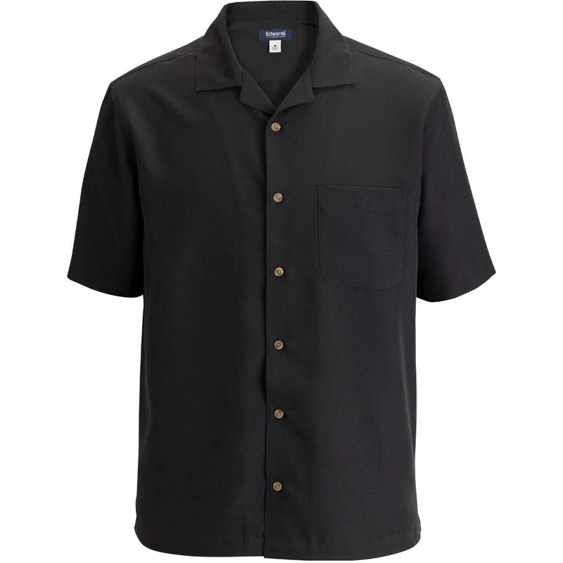 Edwards Camp Collar Unisex Shirt Black / S