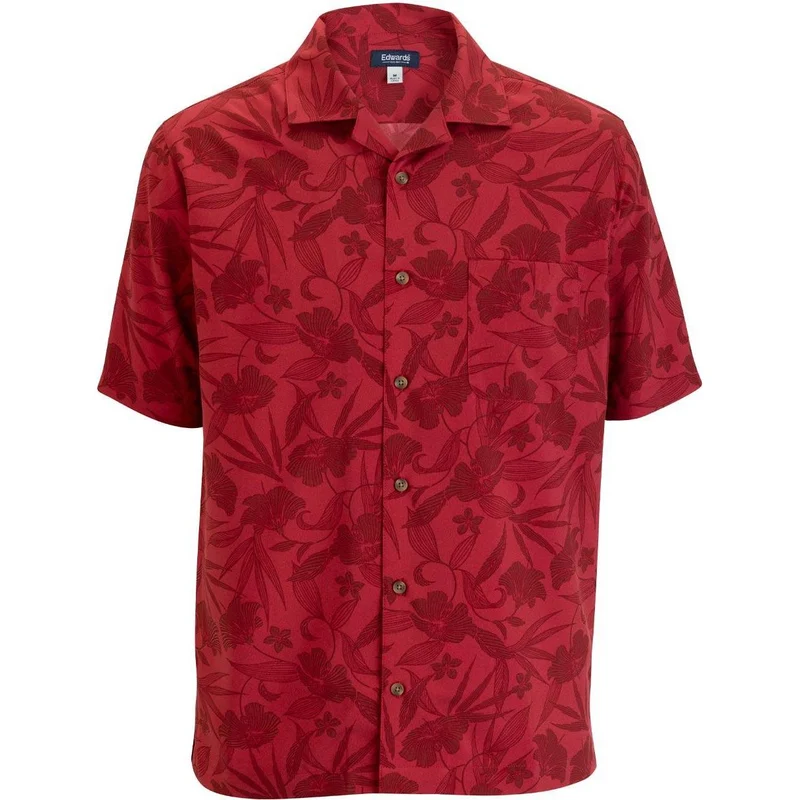 Edwards Camp Collar Unisex Shirt Paprika Floral / M