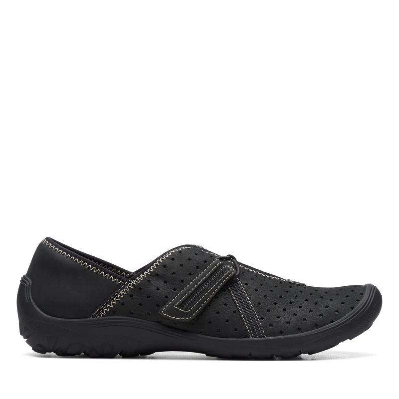Clarks Fiana Braley 26171202 Womens Black Wide Lifestyle Sneakers Shoes 10