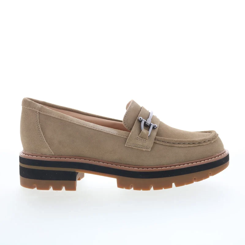 Clarks Orianna Bit 26174810 Womens Brown Suede Loafer Flats Shoes 7