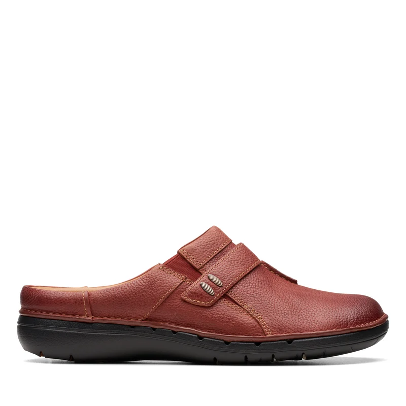 Clarks Un Loop Ease 26174967 Womens Brown Wide Leather Mule Flats Shoes 9.5