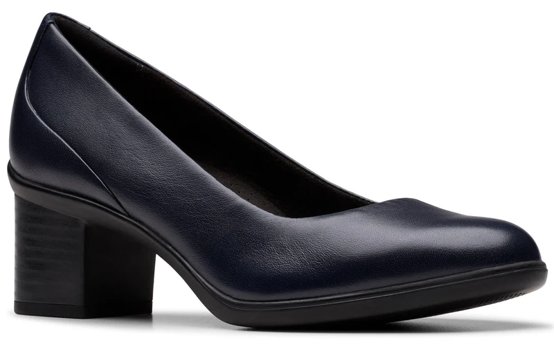 Shaya Poppy Leather Navy 6.5 W
