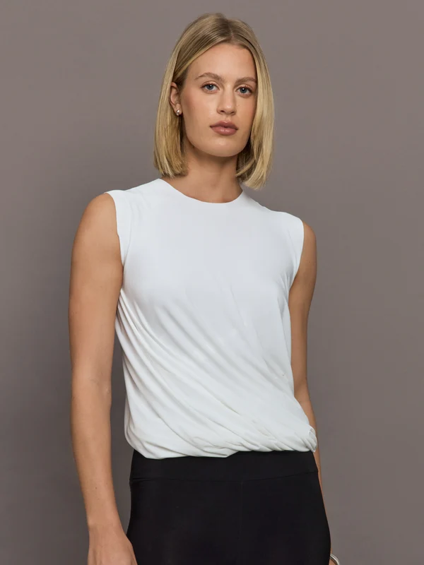 Sleeveless Twist Top - Snow White Snow White / L