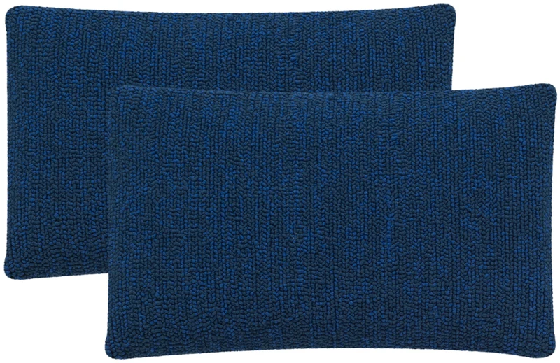 Safavieh Soleil Solid Pillow (Set of 2), PPL112 Dark Marine Blue / 12" X 20"