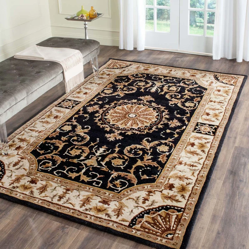 Safavieh Empire 459 Rug, EM459 Black / Ivory / 2'-6" X 4'