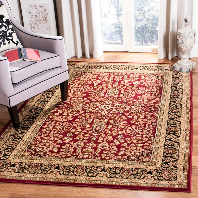 Safavieh Lyndhurst 214 Rug, LNH214 Red / Black / 10' X 10' Square