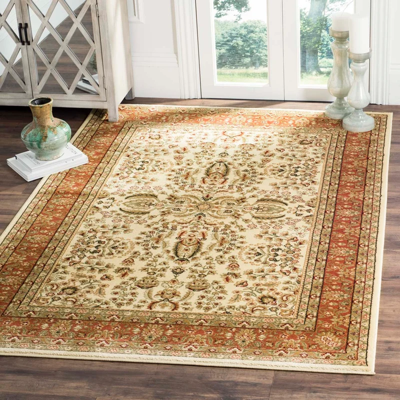 Safavieh Lyndhurst 214 Rug, LNH214 Ivory / Rust / 10' X 14'
