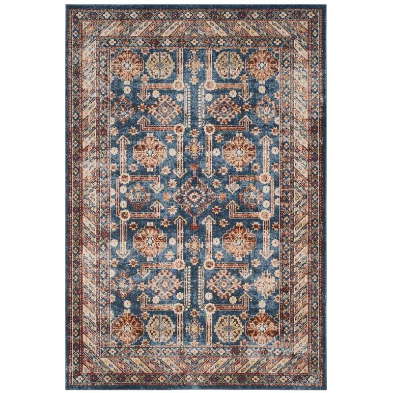 Safavieh Bijar 653 Rug, BIJ653 Royal / Ivory / 6'-7" X 9'