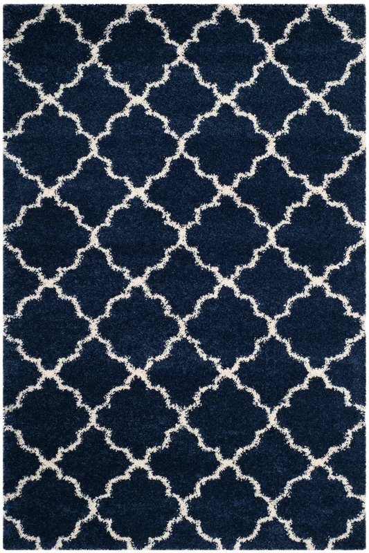 Hudson Shag 282 Rug | Safavieh - SGH282 NAVY / IVORY / 2'-3 x 6'