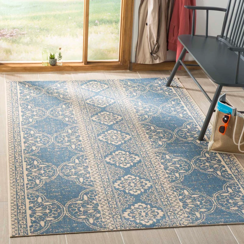 Safavieh Linden 100 174 Rug, LND174 Cream / Blue / 8' X 10'
