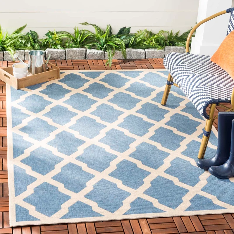 Beach House 122 Rug | Safavieh - BHS122 Blue / Creme / 5'-3" X 7'-6"