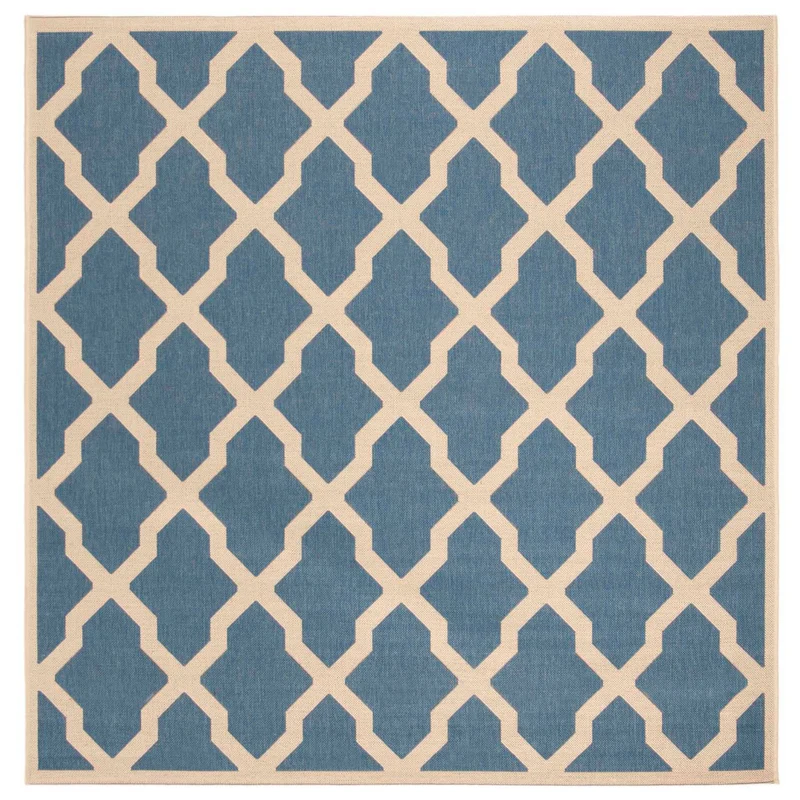 Safavieh Beach House 122 Rug, BHS122 Blue / Creme / 6'-7" X 6'-7" Square