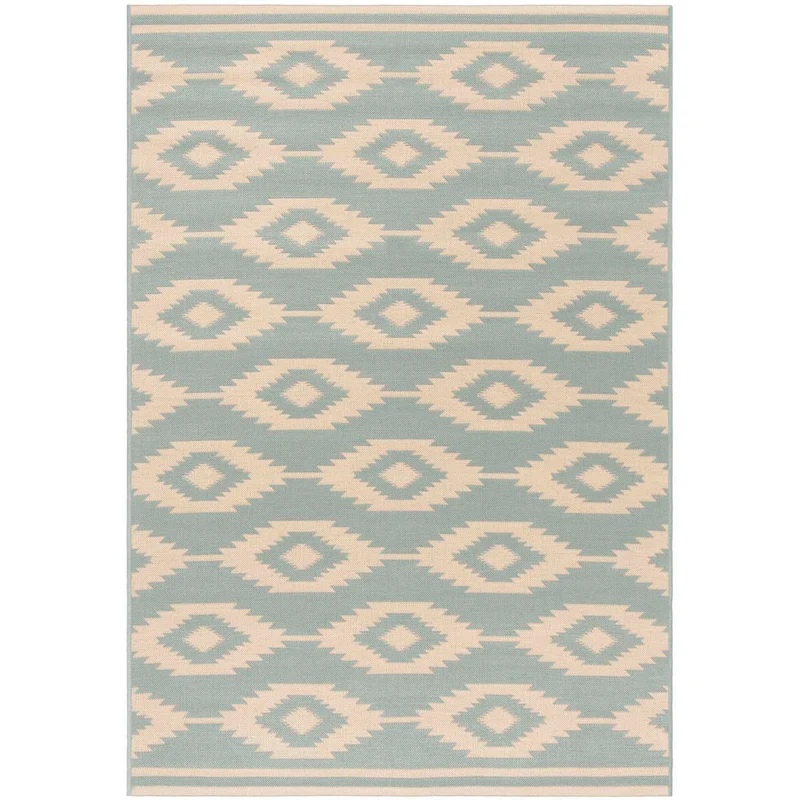 Beach House 171 Rug | Safavieh - BHS171 Cream / Aqua / 5'-3" X 7'-6"