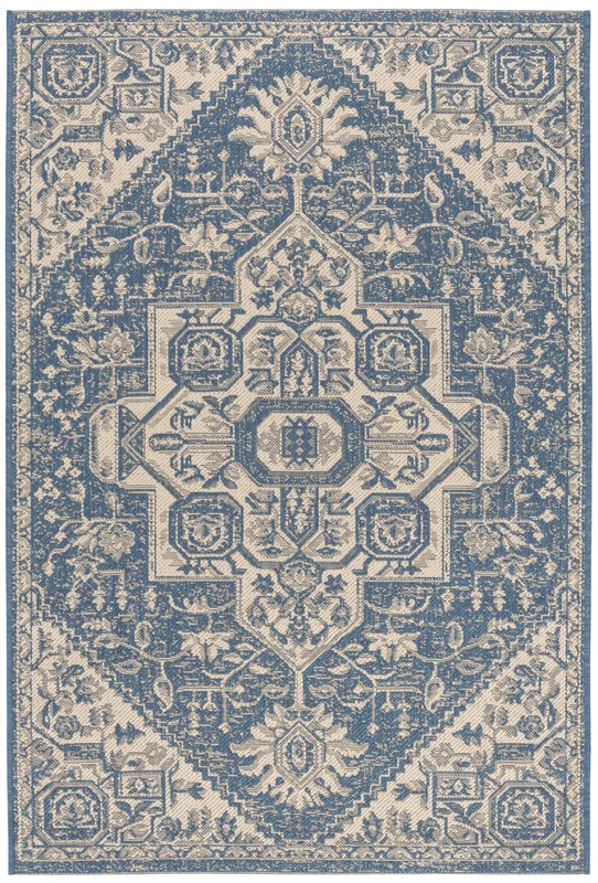 Beach House 138 Rug| Safavieh - BHS138 Cream / Blue / 6'-7" X 9'-2"