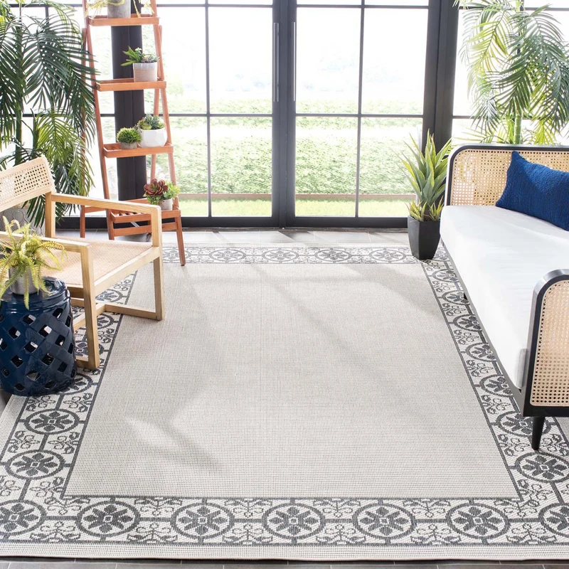 Safavieh Bermuda 815 Rug, BMU815 Ivory / Charcoal / 9' X 12'