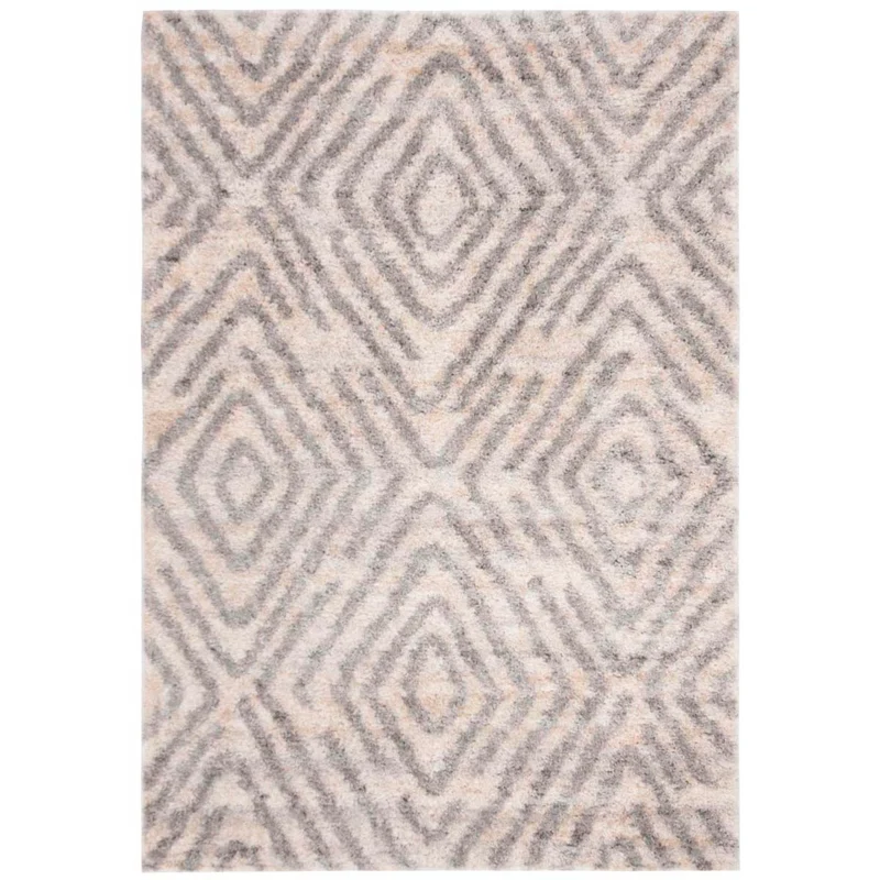 Safavieh Berber Shag 218 Rug, BER218 CREAM / GREY / 6' x 9'