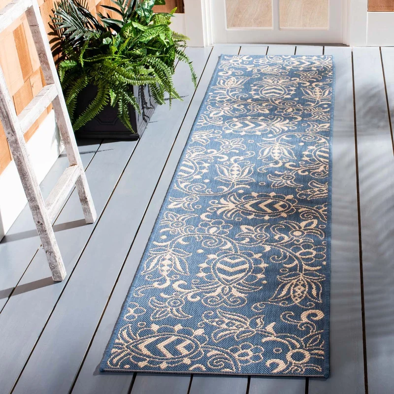 Safavieh Beach House 246 Rug, BHS246 Blue / Beige / 2'-2" X 8'