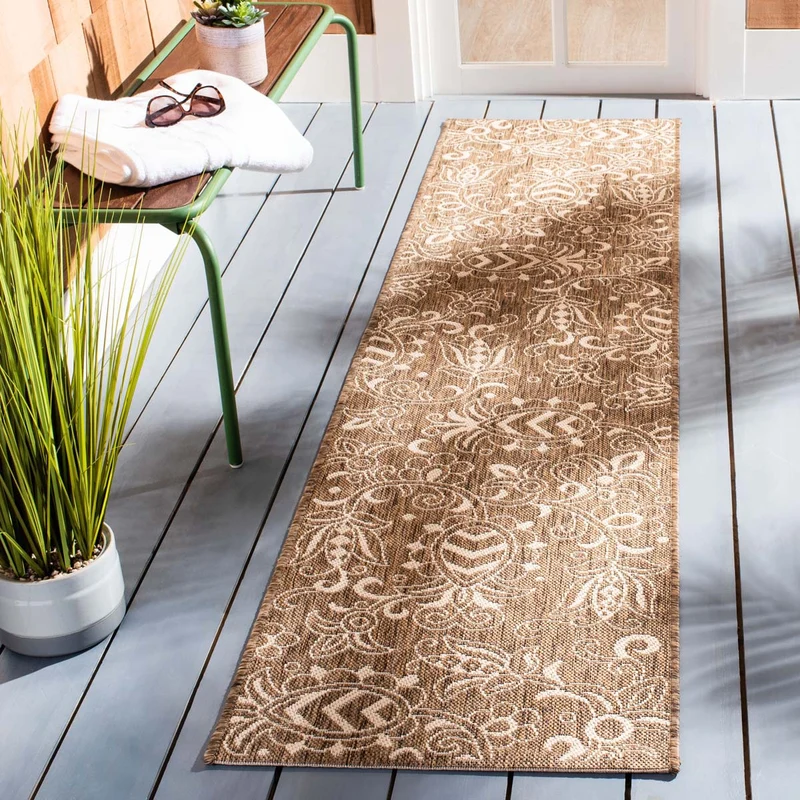 Safavieh Beach House 246 Rug, BHS246 Brown / Beige / 2'-2" X 8'