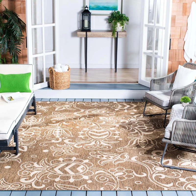 Safavieh Beach House 246 Rug, BHS246 Brown / Beige / 5'-3" X 7'-6"