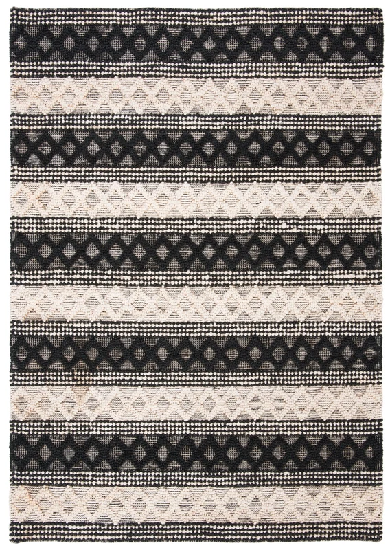 Natural Fiber 568 Rug | Safavieh - NF568 BLACK / IVORY / 4'-0" x 6'-0"
