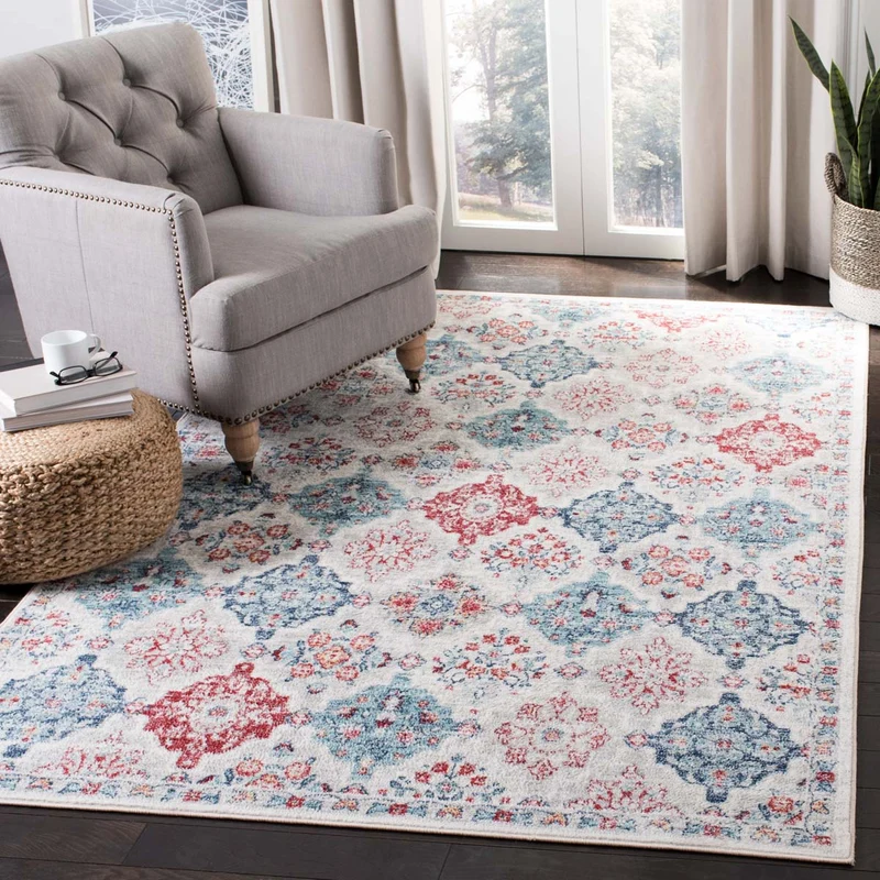 Safavieh Brentwood 815 Rug, BNT815 CREAM / BLUE / 2' X 6'