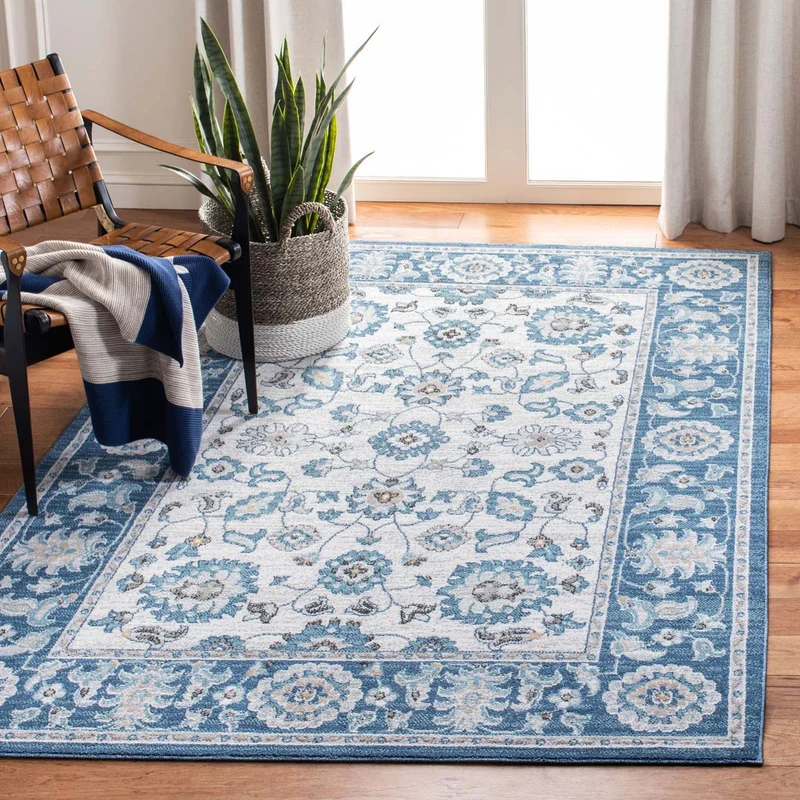 Safavieh Liberty 750 Rug, LIB750 Dark Blue / Ivory / 6'-7" X 6'-7" Square