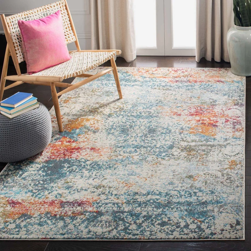 Safavieh Luxor 308 Rug, LUX308 Ivory / Blue / 3' X 5'