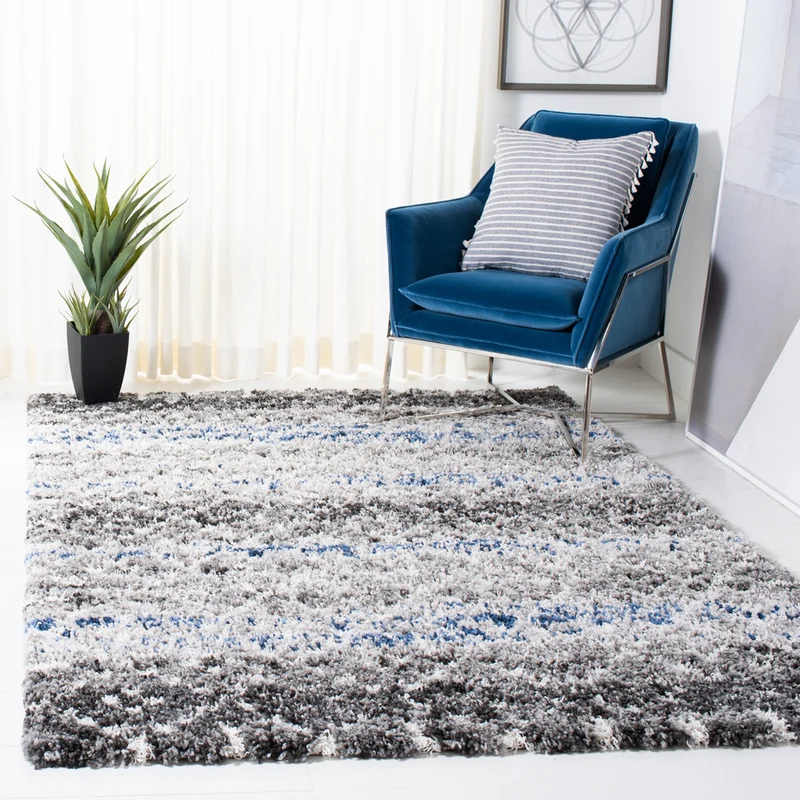 Safavieh Canyon Shag 521 Rug, CNY521 Grey / Ivory / 3'-3" X 5'