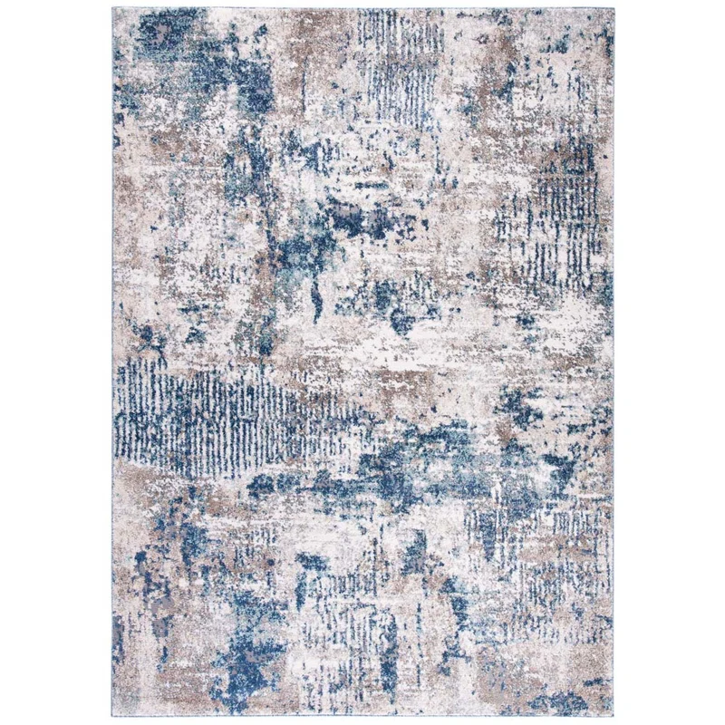 Safavieh Aston 712 Rug, ASN712 GREY / NAVY / 3' x 5'