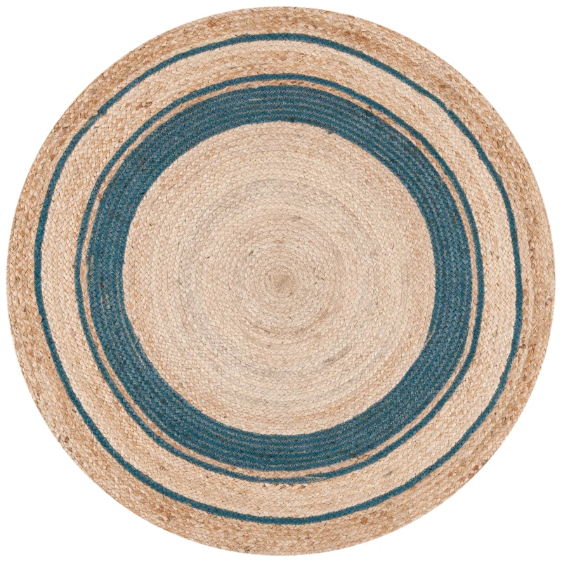 Safavieh Natural Fiber 120 Rug, NF120 NAVY / NATURAL / 6' x 6' Round