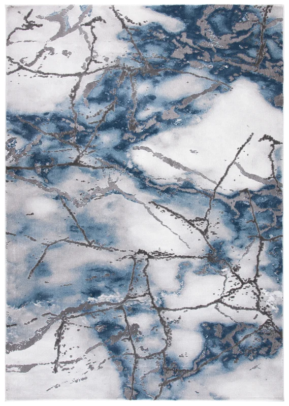 Safavieh Craft 877 Rug, CFT877 GREY / BLUE / 5'-3" x 7'-6"