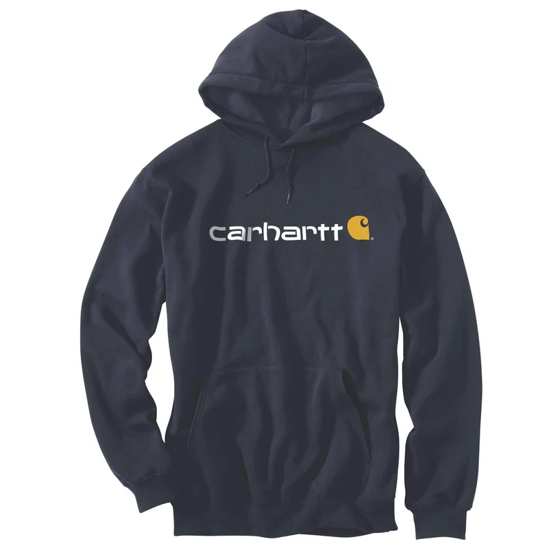 Carhartt Midweight Loose Fit Signature Logo Graphic Hoodie 100074 New Navy / XS