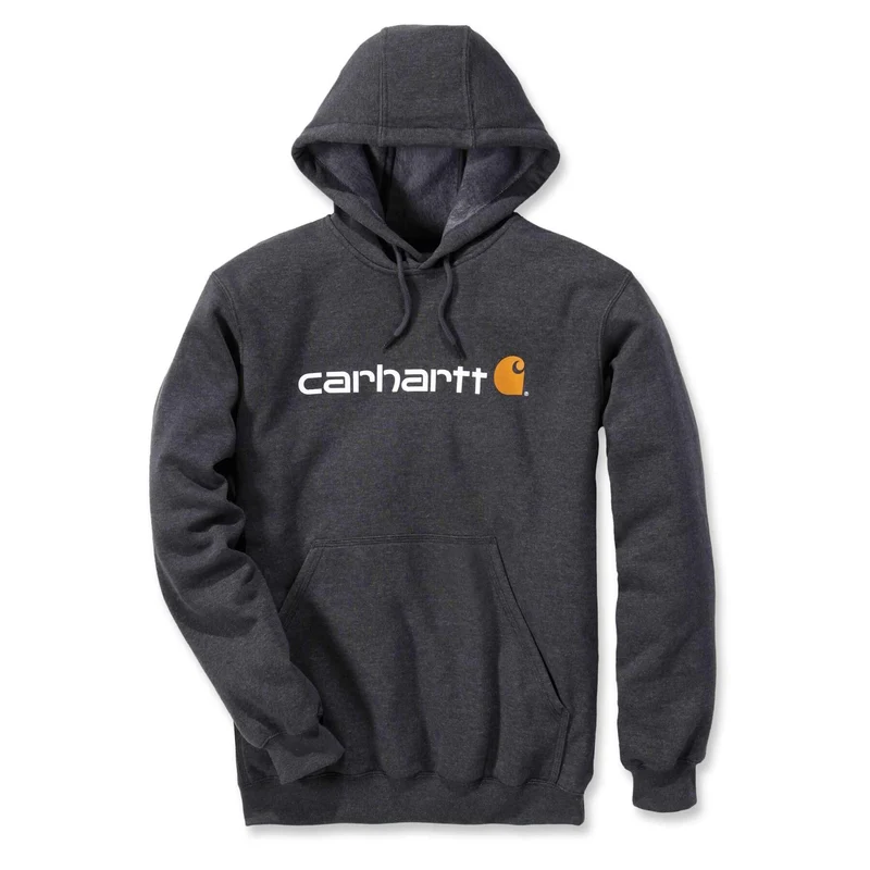 Carhartt Midweight Loose Fit Signature Logo Graphic Hoodie 100074 Carbon Heather / M