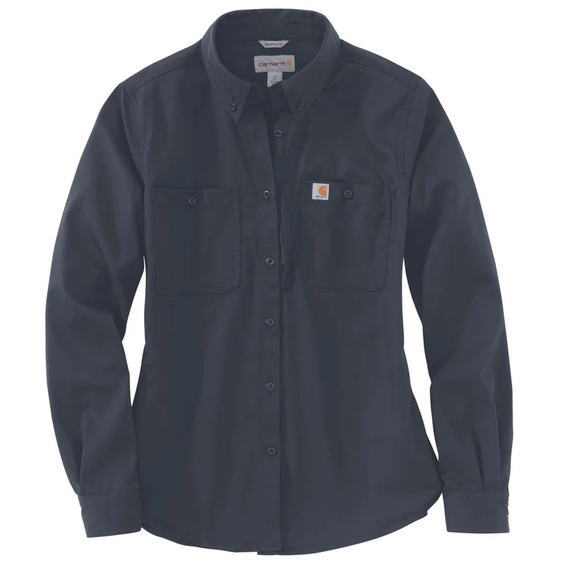 Carhartt Womens Rugged Professional Relaxed Fit Canvas Long-Sleeve Work Shirt 103106 Navy / L
