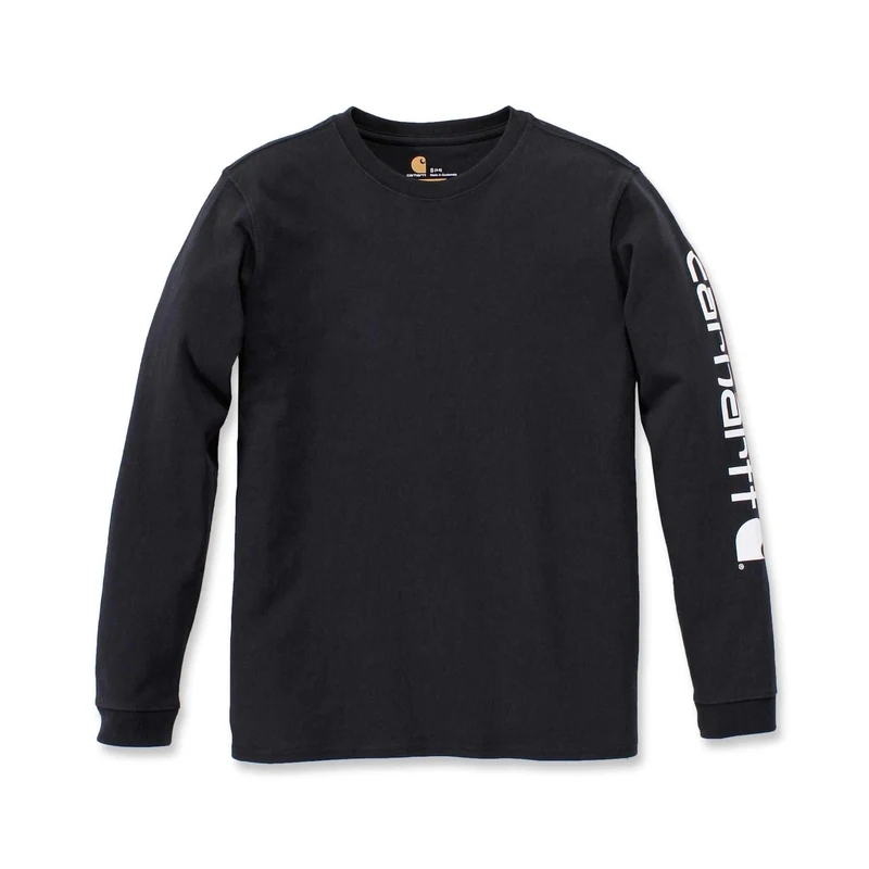 Carhartt Workwear Womens Logo Heavyweight Long Sleeve T-Shirt 103401 Black / M