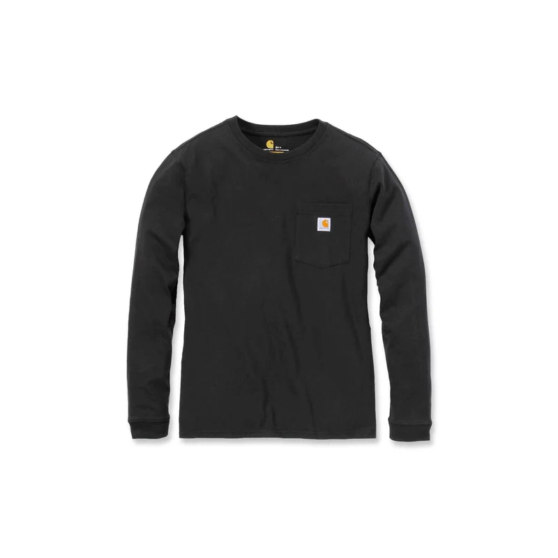Carhartt Workwear Womens Heavyweight Loose Fit Long Sleeve T-Shirt with Pocket 103244 Black / M