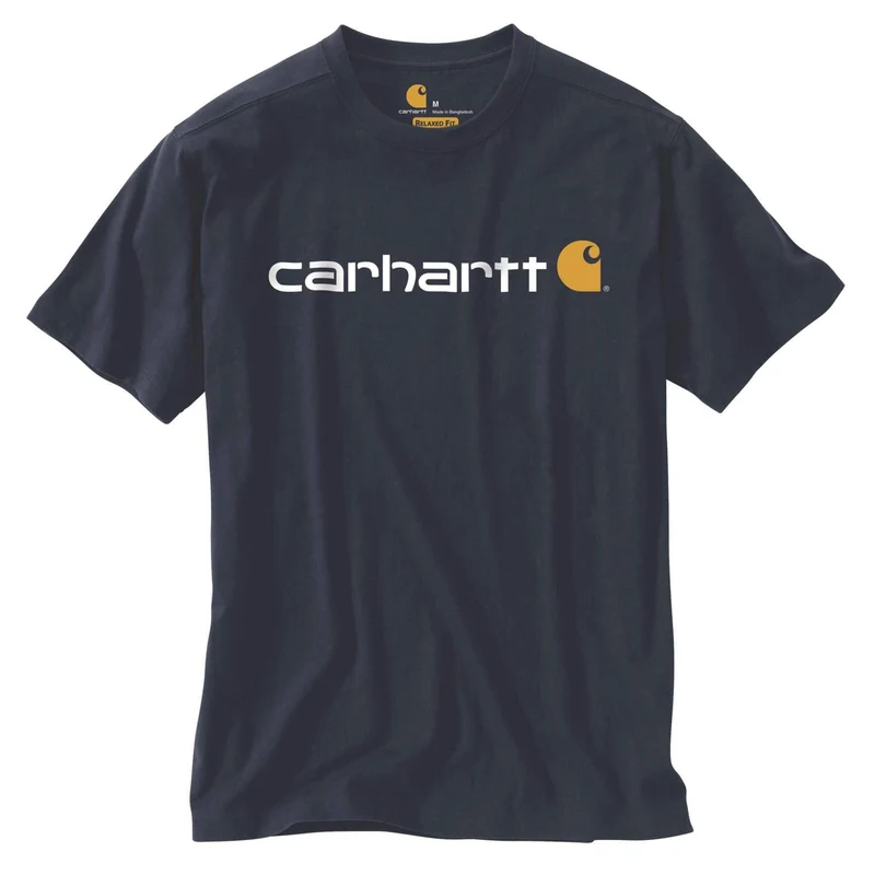 Carhartt Core Logo Heavyweight Short Sleeve T-Shirt 103361 Navy / L