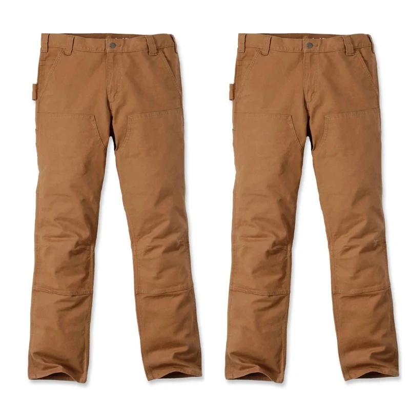 Twin Pack Deal - Carhartt Slim Fit Stretch Duck Double Front Trousers 103340 Carhartt Brown / 38 / 32