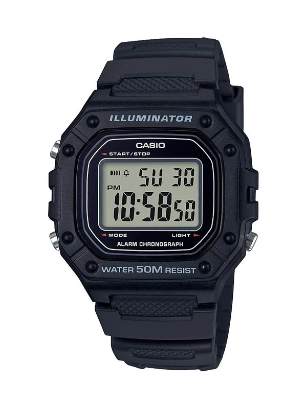 Casio Men's Classic Quartz Watch with Resin Strap Black 21.1 W-218H-1AVCF NEW