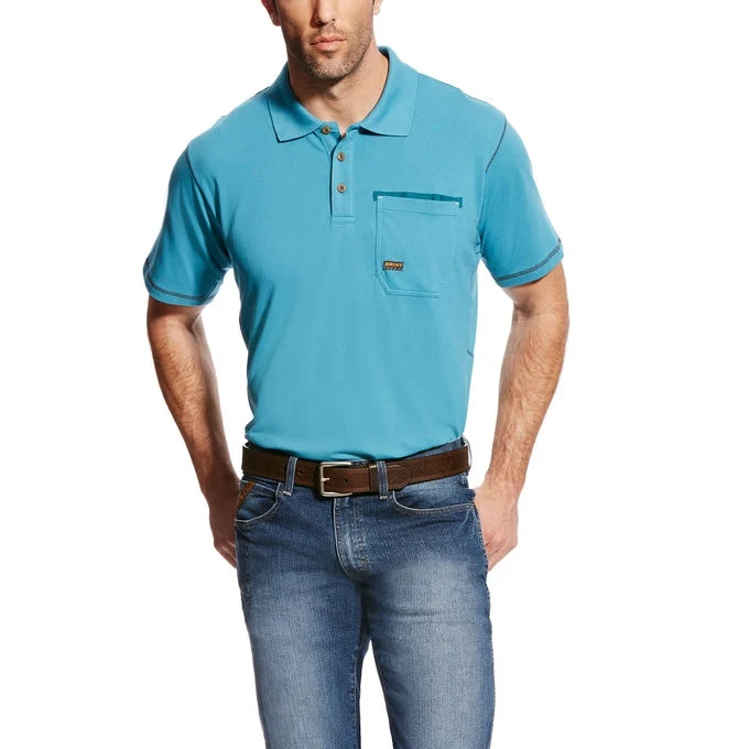 Ariat Men's Rebar Polo - Larkspur Larkspur / Large