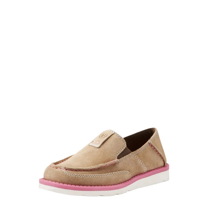 Ariat Kids Cruiser Shoes Dirty Taupe Suede/Sparkling Leopard / 12 M
