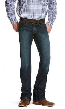 Ariat Men's Dark Indigo M7 Straight Leg Slim Fit Stretch Jeans 10026041 BLUE / 40 / 34