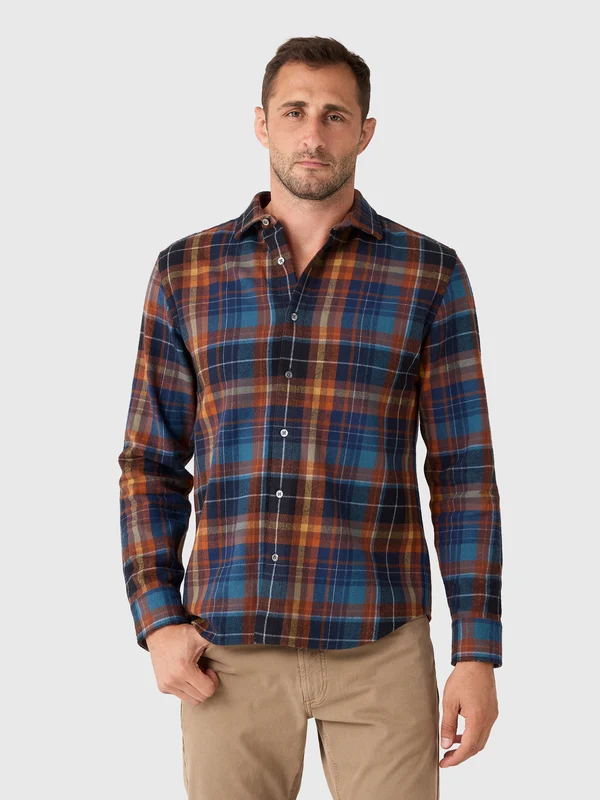 Billy Reid Men's Micro Block Plaid Tuscumbia Shirt M / MULTI