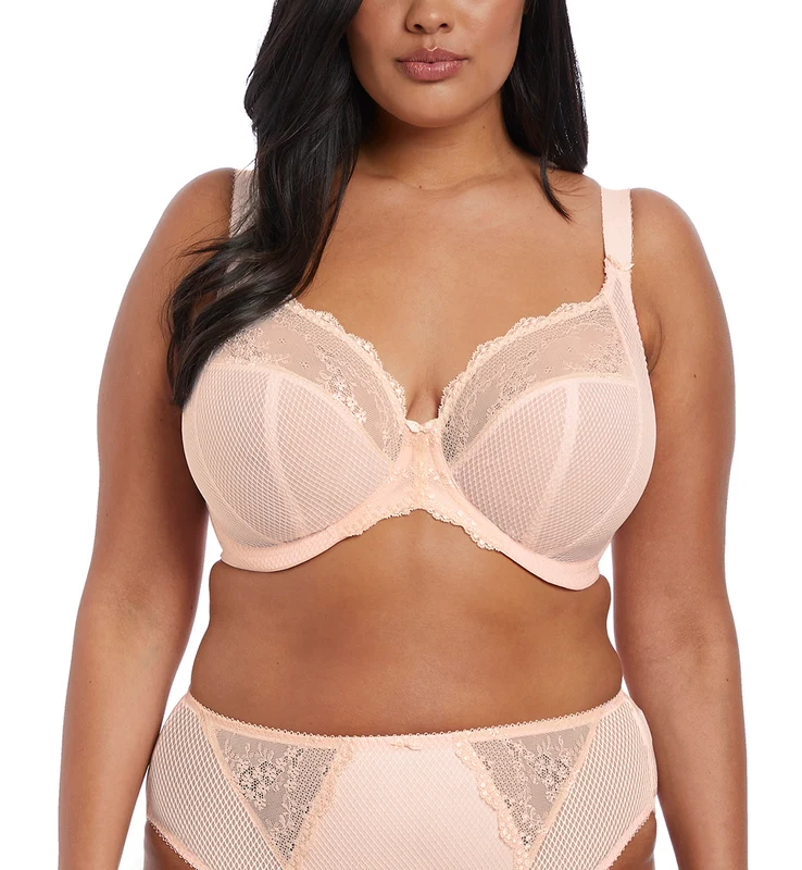Elomi Charley Banded Stretch Lace Plunge Underwire Bra (4382) - Ballet Pink 42FF