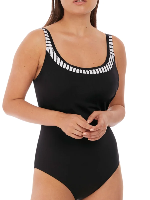 San Remo Scoop Back Swimsuit Black/White / 36 / G