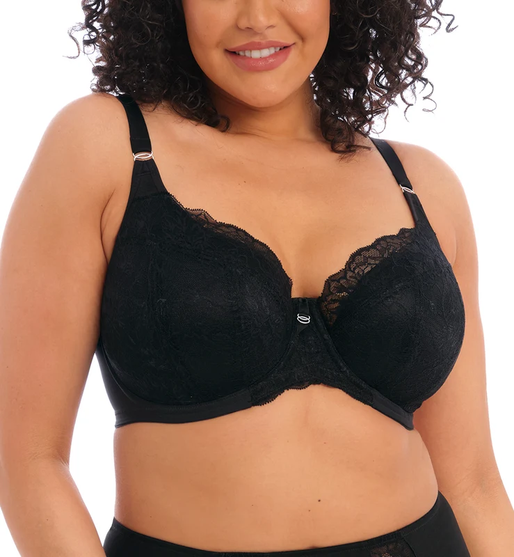 Elomi Brianna Padded Half Cup Underwire Bra (8081) - Black 38HH